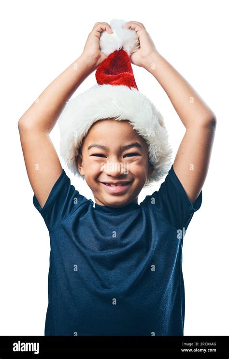 Christmas hat, face and excited child with celebration and funny ...