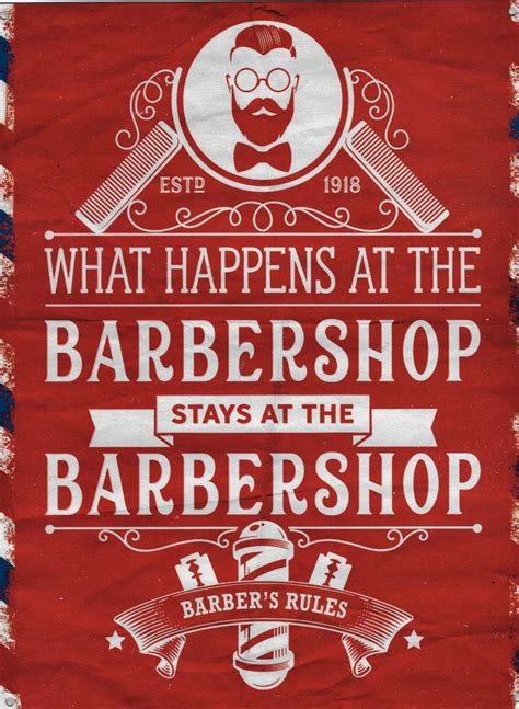 PLAQUE METAL Vintage WHAT HAPPENS AT THE BARBER SHOP TOFMOBILE