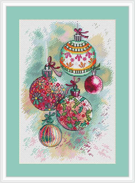 Christmas Baubles 5 Cross Stitch Pattern Christmas Cross Sti Inspire Uplift