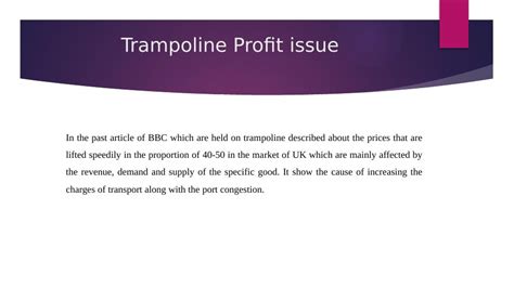 Microeconomics And Trampoline Prices In The Uk Desklib