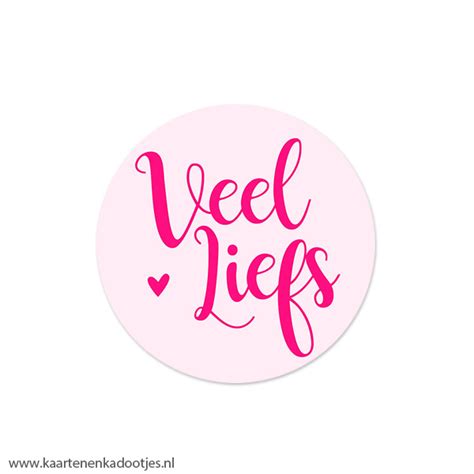 B Keus Stickers Rond Mm Veel Liefs Roze Neon Pink Kaarten En