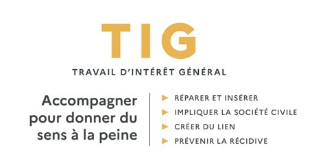 Le travail d Intérêt Général TIG