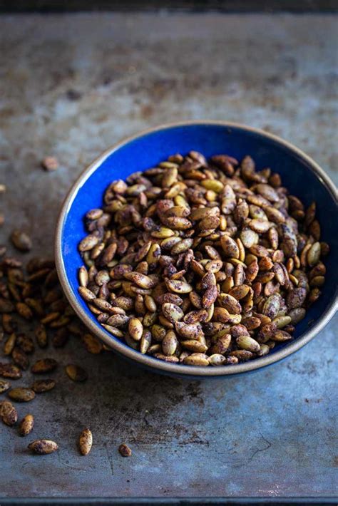 Sweet and Spicy Roasted Pumpkin Seeds - Savory Simple