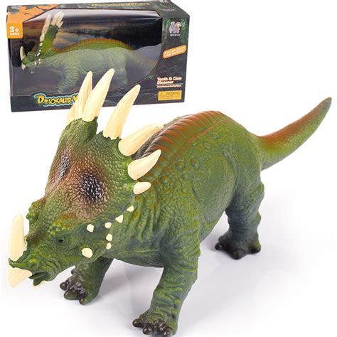 Dinozaur miękka figurka z dźwiękiem duża TRICERATOPS 34 cm w opakowaniu