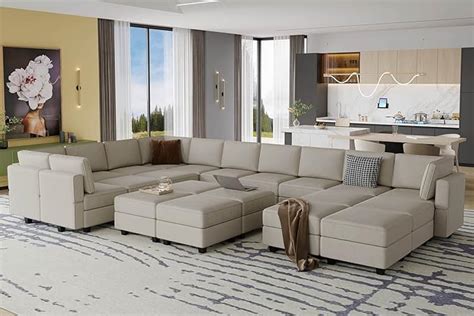 Belffin Modular Large Sectional Sofa With Storage Seat