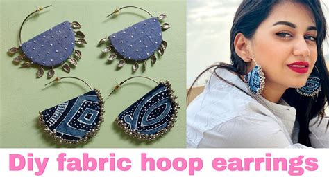 Diy Trendy Fabric Earrings Fabric Earrings Making Handmade