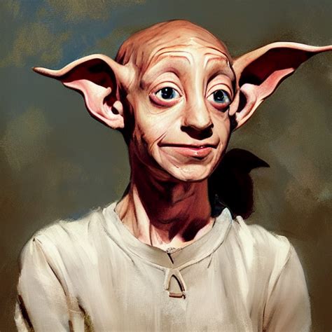 Prompthunt Greg Manchess Portrait Of Dobby The House Elf Cheering Joy