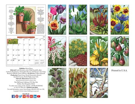 The Old Farmers Almanac 2019 Gardening Calendar Calendar Wall