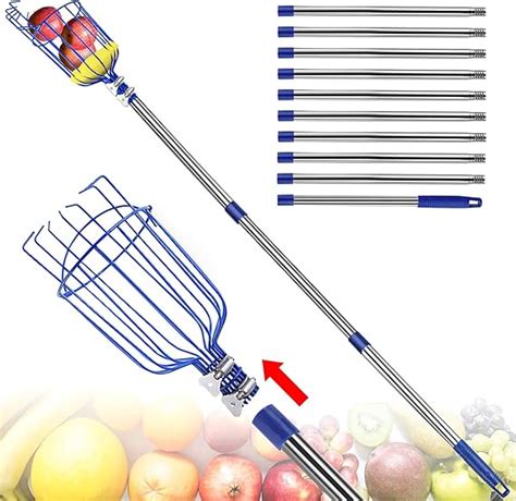 Zeepzer 13 Ft Fruit Picker Pole Adjustable Fruits Picker