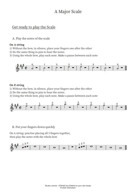 Violin Scale A Major - Violinotech