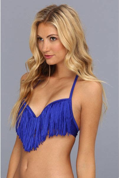 Luli Fama Cosita Buena Fringe Plunge Push Up Underwire Bikini Top In