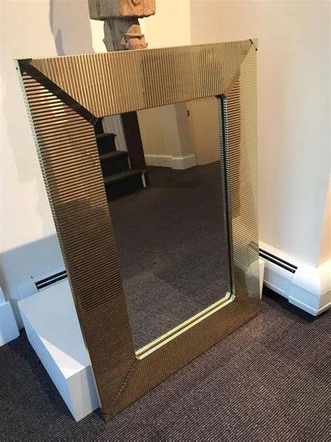 Large Brass Wall Mirror At 1stdibs