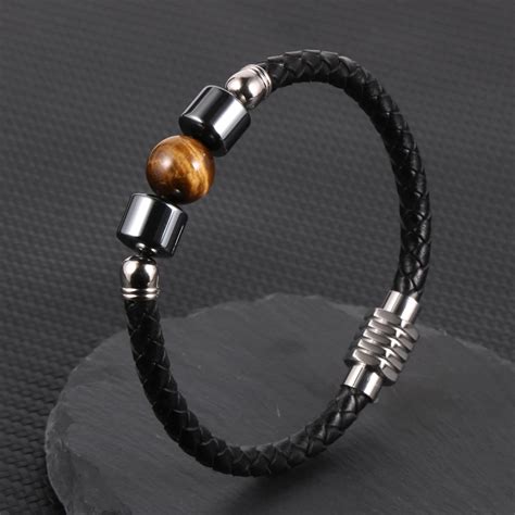 Bracelet En Cuir Group Pour Homme 19 Styles Pierre Pr Cieuse Naturelle