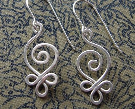 Boucles D Oreilles En Fil D Argent Sterling Spirale Celtique Boucles D