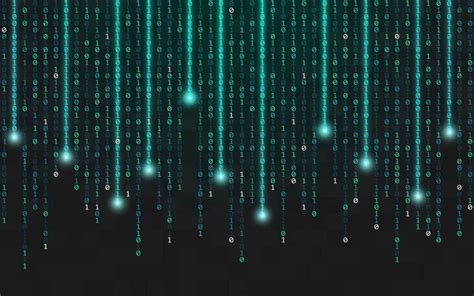 Binary Matrix Background Falling Random Numbers Dark Backdrop Running