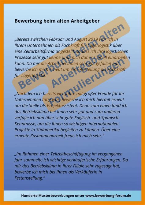 Bewerbung Beim Ehemaligen Arbeitgeber F R Wiedereinstieg