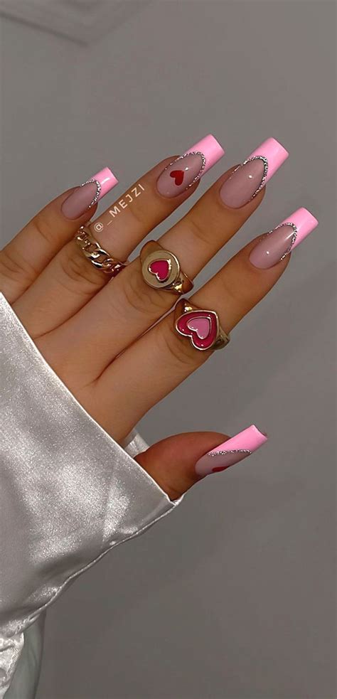 52 Valentine S Day Nail Art Designs Ideas 2023 Double Pink French