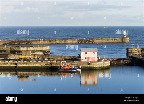 Seaham Harbour County Durham With Pier And Lighthouse Stock Photo Alamy