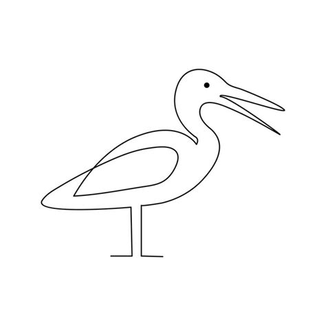 Premium Vector Heron Single Continuous One Line Out Line Vector Art