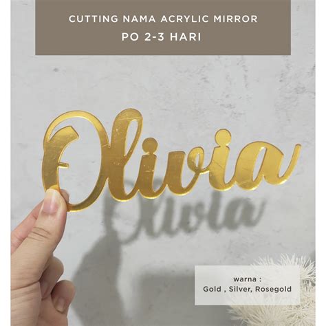 Jual Nama Akrilik Mirror Gold Mahar Acrylic Mirror Dekorasi Mahar