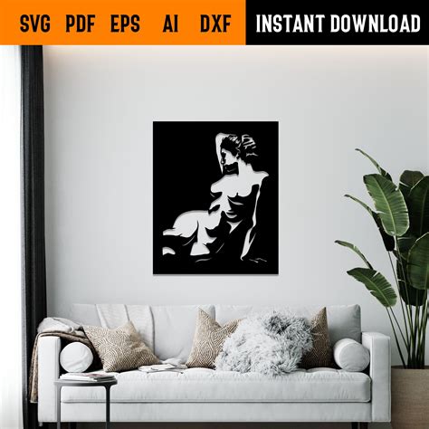 Sexy Nude Woman Wall Art Svg Dxf Eps Ai And Pdf Files Plasma Cut File