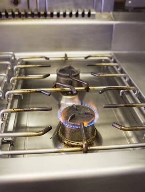 Premium Photo Burning Gas On Kitchen Gas Stove