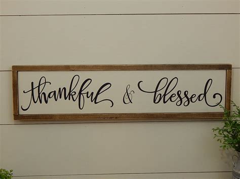 Thankful And Blessed Sign Thankful Sign Blessed Sign Etsy Thankful