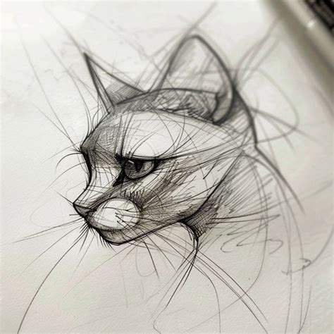 Bold Cat Outline Tattoo Design Pack – IMAGELLA