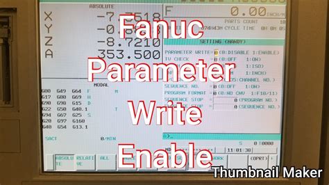 Fanuc Control Parameter Write Enable PWE How To Turn On Or Off