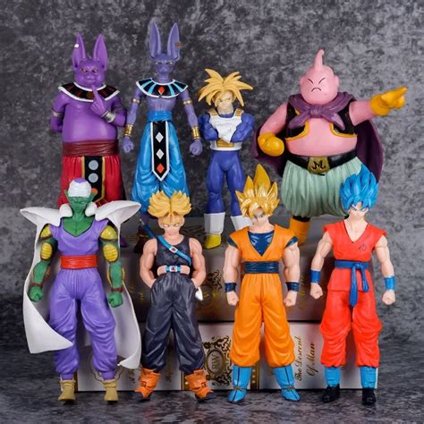 8pcs Set Anime Dragon Ball Z Son Goku Majin Buu Piccolo Trunks Beerus