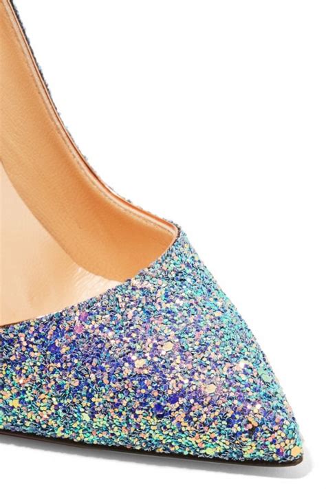 Christian Louboutin So Kate Dragonfly 120 Glittered Leather Pumps Shoes Post