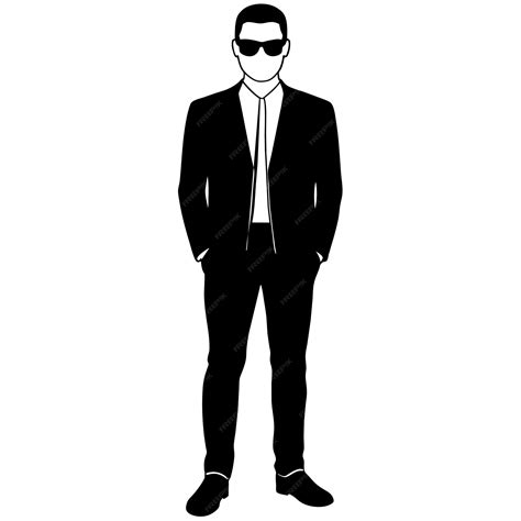 Premium Vector A Man Wearing A Suit And Sunglasses Is Standing In