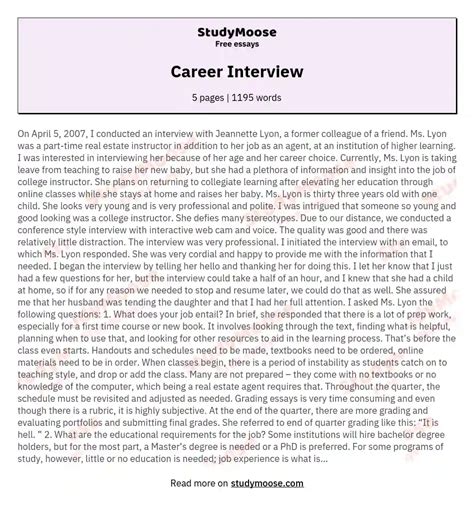 Research Career Essay