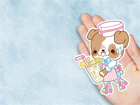 Lemonade Pup Cute Kawaii Vinyl Sticker Laptop Sticker Water Bottle