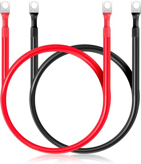 8 Awg Battery Cable 2 Pcs 20 Inch Battery Cables With M8 Ring Terminals Marine