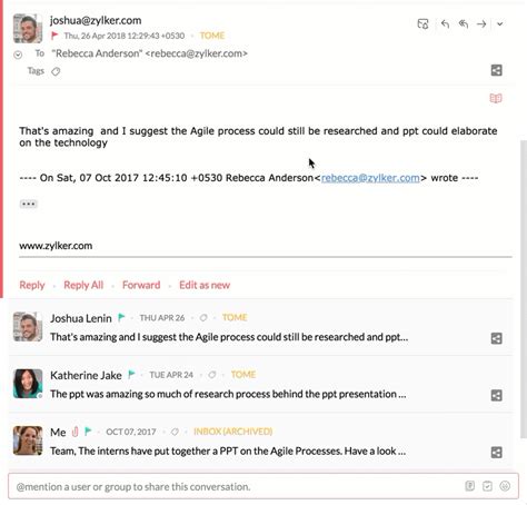 Email Sharing Conversation Style Zoho Mail