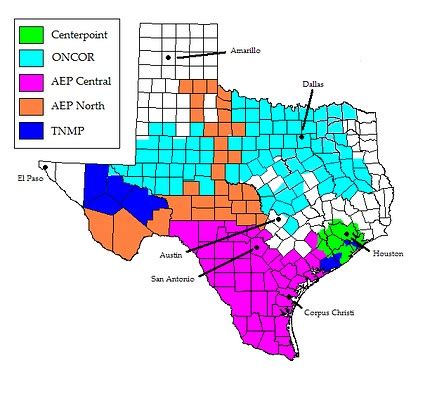 Texas Electric Utility Map