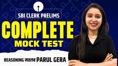 Complete Mock Test Sbi Clerk Prelims Reasoning Parul Gera