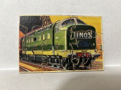 VINTAGE VICTORY MINI WOOD JIG SAW PUZZLE TRAIN LOCOMOTIVE RAILROAD NO