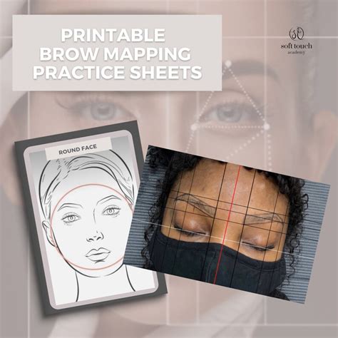 Eyebrow Mapping Practice Sheets Face Shape Guide Printables For