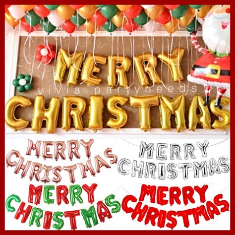 16inch Merry Christmas Letter Foil Balloon New Year Party Celebrate