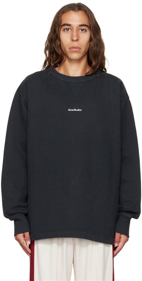 Acne Studios Pull molletonné noir à logo SSENSE France