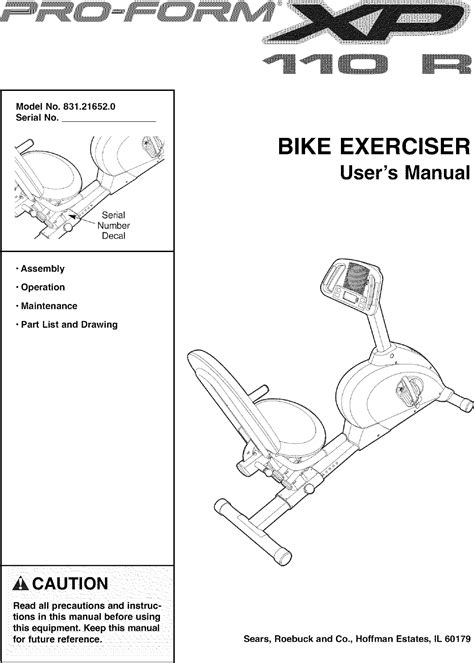 Proform Smr Exercise Bike Parts List Pdf