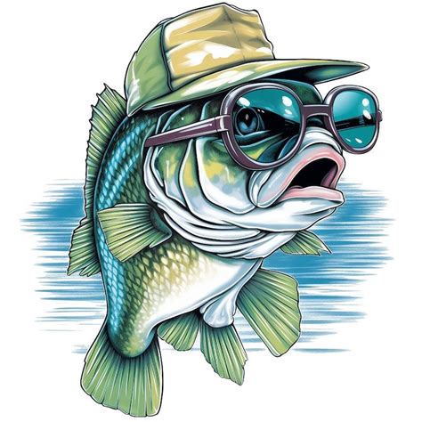 Bass Fish Png Funny Bass Fish Watercolor Bass Fish Clipart Fish