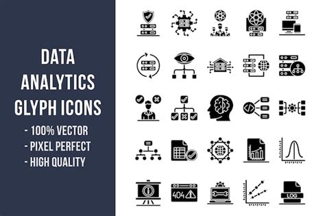 Premium Vector Data Analytics Glyph Icons