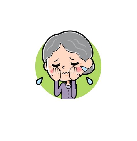 Premium Vector Cartoon Character Grandma Cry