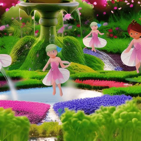 Small Fairies Flying Around in a Magical Garden · Creative Fabrica