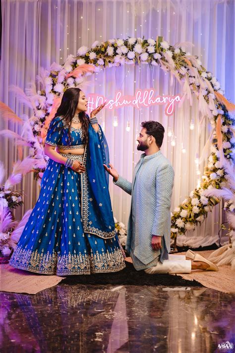 This Couple In Blue Had A Stunning Engagement Ceremony Shaadiwish