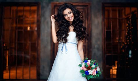 Wallpaper Women Model Photography Smiling Fashion Wedding Dress