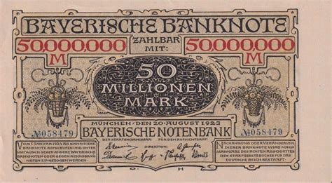 50 000 000 Mark Bayerische Notenbank Federal State Of Bavaria Numista